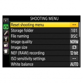 Nikon D5500 - ukázka designu menu.