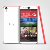 HTC Desire EYE - produktová fotografie červené verze.