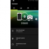 Nikon D5600 - ukázka menu aplikace SnapBridge